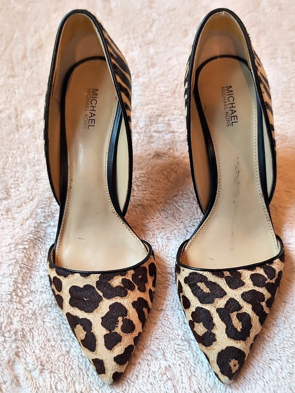 Michael Kors Animal Print Calf Hair D'Orsay Pointed-Toe Pumps US 8